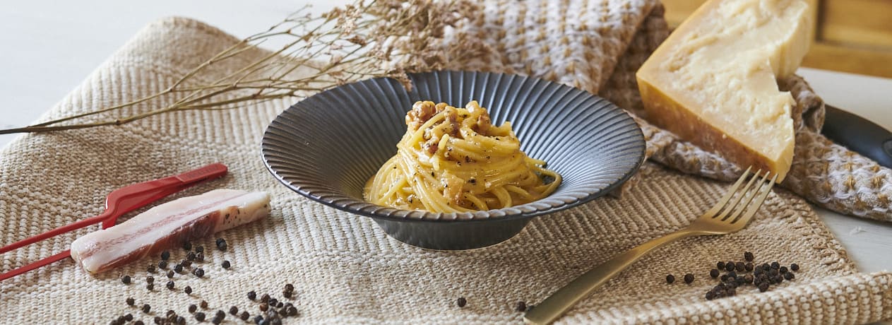 Spaghetti Carbonara con papada Joselito