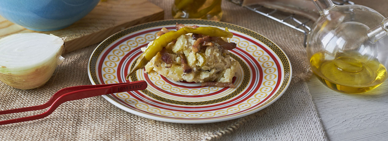Ensalada de patata alemana con panceta Joselito, una ensaladilla especial